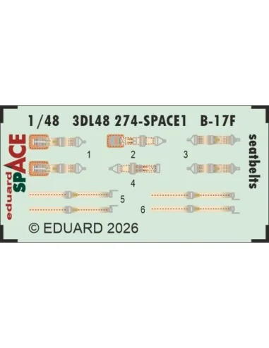 [NO_DESC] B-17F seatbelts SPACE for Revell, 1/48 - Eduard Accessori...