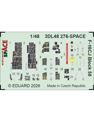 F-16CJ Block 50 SPACE for Tamiya, 1/48 - Eduard Accessories 3DL48276