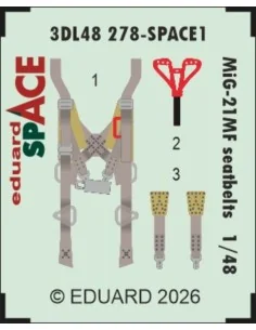 MiG-21MF seatbelts SPACE, 1/48 - Eduard Accessories 3DL48278