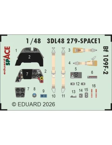 Bf 109F-2 SPACE for Eduard, 1/48 - Eduard Accessories 3DL48279