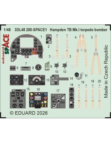 Hampden TB Mk.I torpedo bomber SPACE for ICM, 1/48 - Eduard Accesso...