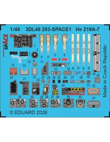 He 219A-7 SPACE 1/48 for Tamiya, 1/48 - Eduard Accessories 3DL48283
