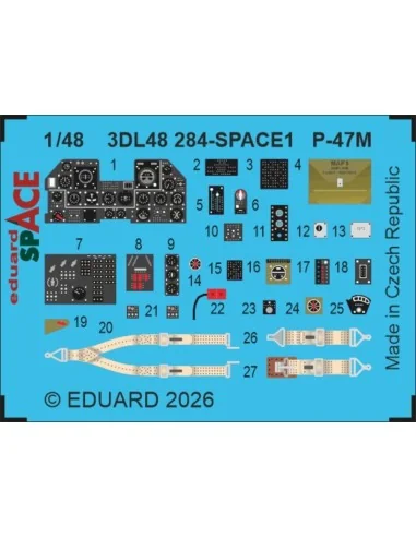 P-47M SPACE 1/48 for Tamiya, 1/48 - Eduard Accessories 3DL48284