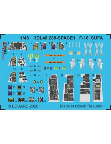 [NO_DESC] F-16I SUFA SPACE for Kinetic, 1/48 - Eduard Accessories 3...