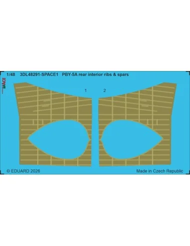PBY-5A rear interior ribs & spars SPACE for ICM, 1/48 - Eduard Acce...