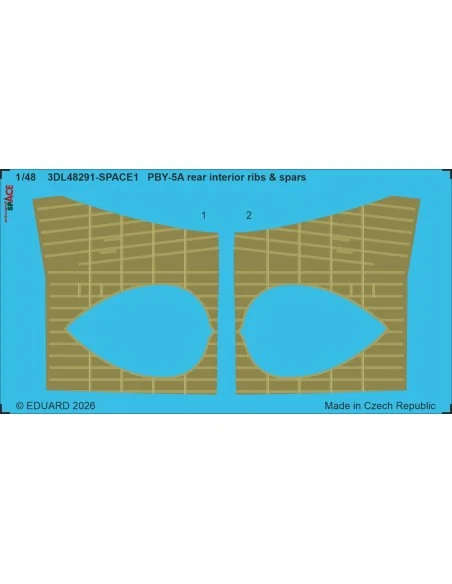 PBY-5A rear interior ribs & spars SPACE for ICM, 1/48 - Eduard Acce...