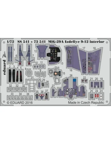 MiG-29A Izdeliye 9-12 interior f.Trumpet, 1/72 - Eduard Accessories...