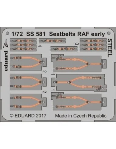 Seatbelts RAF early STEEL, 1/72 - Eduard Accessories SS581