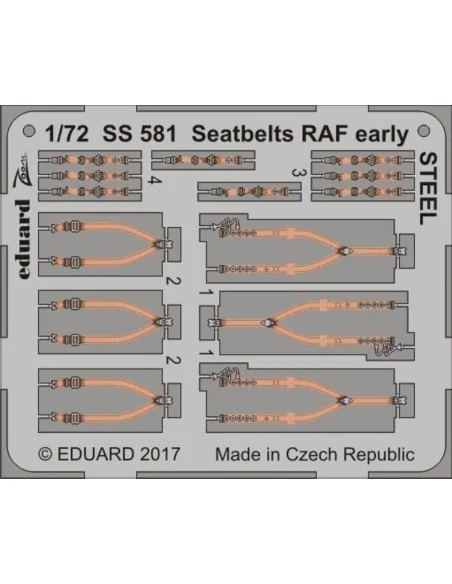 Seatbelts RAF early STEEL, 1/72 - Eduard Accessories SS581