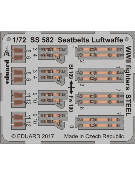 Seatbelts Luftwaffe WWII fighters STEEL, 1/72 - Eduard Accessories ...