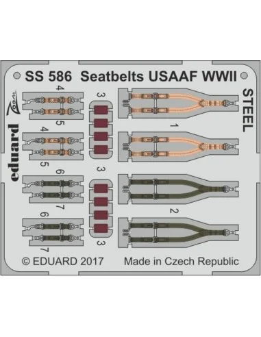 Seatbelts USAAF WWII STEEL, 1/72 - Eduard Accessories SS586