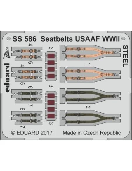 [NO_DESC] Seatbelts USAAF WWII STEEL, 1/72 - Eduard Accessories SS586