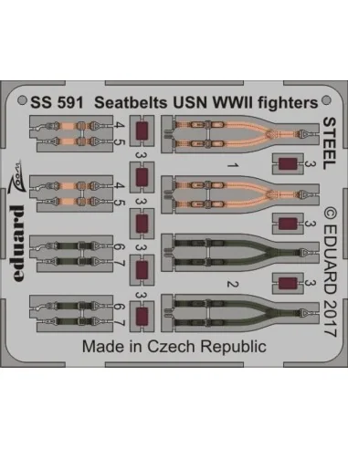 Seatbelts USN WWII fighters STEEL, 1/72 - Eduard Accessories SS591