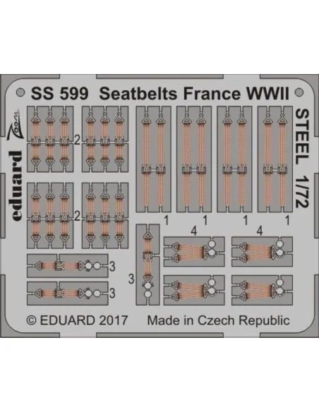 [NO_DESC] Seatbelts France WWII STEEL, 1/72 - Eduard Accessories SS599