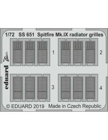 [NO_DESC] Spitfire Mk.IX radiator grilles f.Eduard, 1/72 - Eduard A...