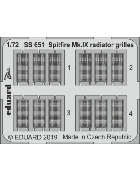 Spitfire Mk.IX radiator grilles f.Eduard, 1/72 - Eduard Accessories...