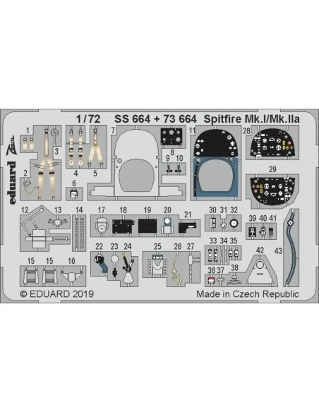 Spitfire Nk.I/Mk.IIa for Airfix, 1/72 - Eduard Accessories SS664
