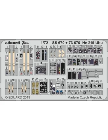 He 219 Uhu for Dragon, 1/72 - Eduard Accessories SS670