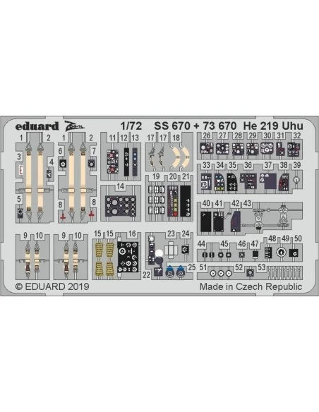 [NO_DESC] He 219 Uhu for Dragon, 1/72 - Eduard Accessories SS670