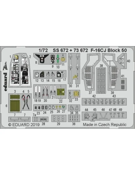 F-16CJ Block 50 for Tamiya, 1/72 - Eduard Accessories SS672