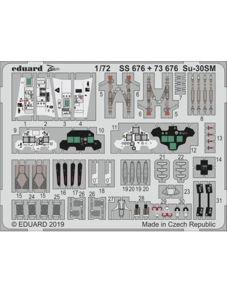 Su-30SM for Zvezda, 1/72 - Eduard Accessories SS676