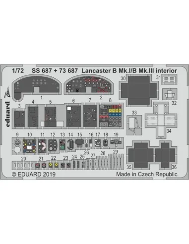 Lancaster B Mk.I/B Mk.III interior for Airfix, 1/72 - Eduard Access...