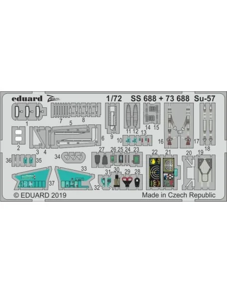 Su-57 for Zvezda, 1/72 - Eduard Accessories SS688
