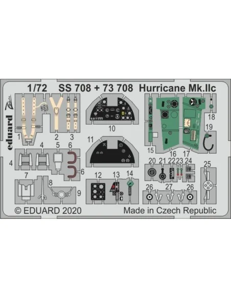 Hurricane Mk.IIc for Arma Hobby, 1/72 - Eduard Accessories SS708