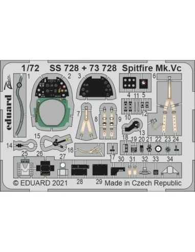 Spitfire Mk.Vc for Airfix, 1/72 - Eduard Accessories SS728