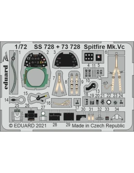Spitfire Mk.Vc for Airfix, 1/72 - Eduard Accessories SS728