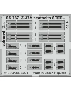 Z-37A seatbelts STEEL 1/72 for EDUARD, 1/72 - Eduard Accessories SS737