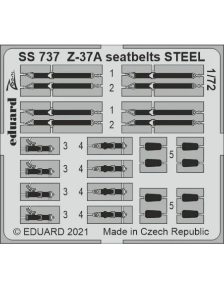 Z-37A seatbelts STEEL 1/72 for EDUARD, 1/72 - Eduard Accessories SS737
