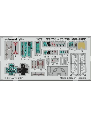 MiG-25PD 1/72 for ICM, 1/72 - Eduard Accessories SS738