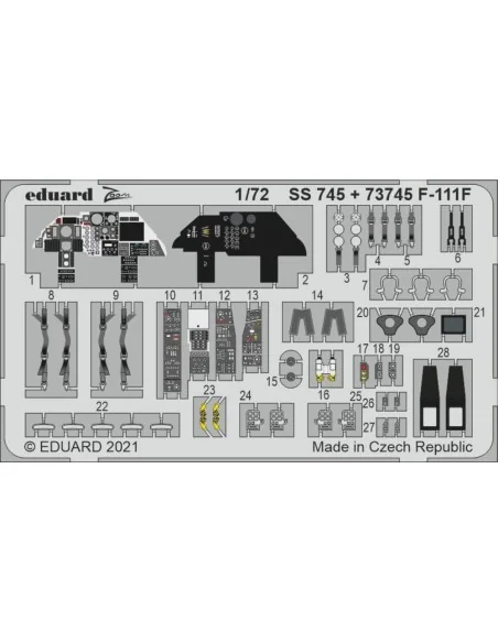 F-111F 1/72 for HASEGAWA / HOBBY 2000, 1/72 - Eduard Accessories SS745