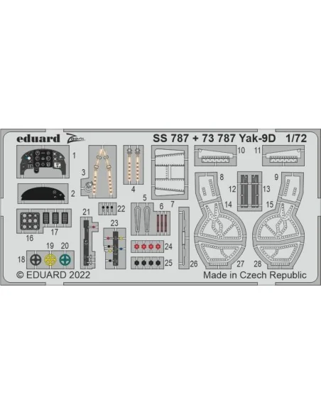 Yak-9D for ZVEZDA, 1/72 - Eduard Accessories SS787
