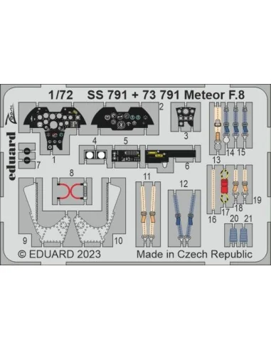 Meteor F.8 1/72 for AIRFIX, 1/72 - Eduard Accessories SS791