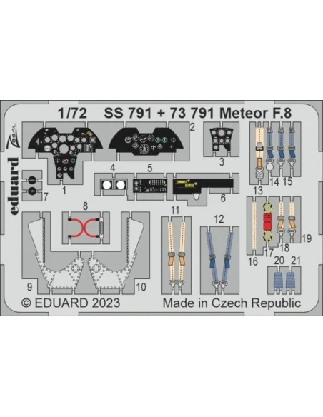 Meteor F.8 1/72 for AIRFIX, 1/72 - Eduard Accessories SS791