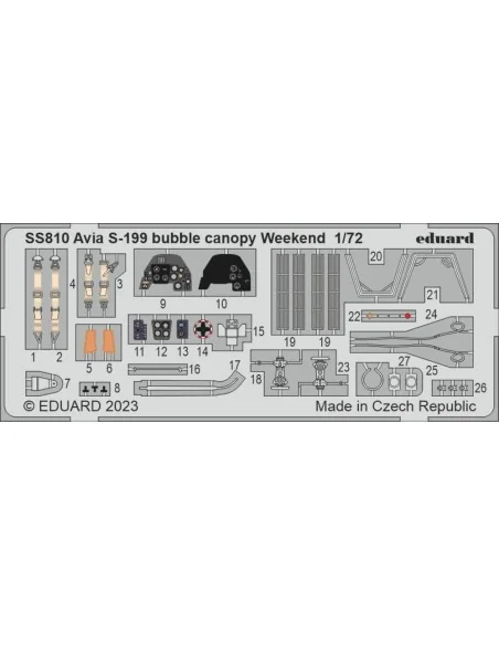S-199 bubble canopy Weekend 1/72 EDUARD, 1/72 - Eduard Accessories ...