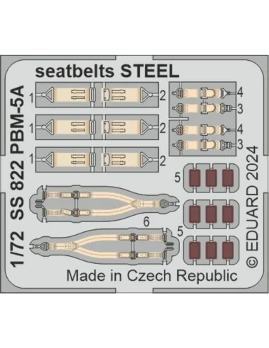 [NO_DESC] PBM-5A seatbelts STEEL 1/72 ACADEMY, 1/72 - Eduard Access...