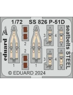 P-51D seatbelts STEEL, 1/72 - Eduard Accessories SS826