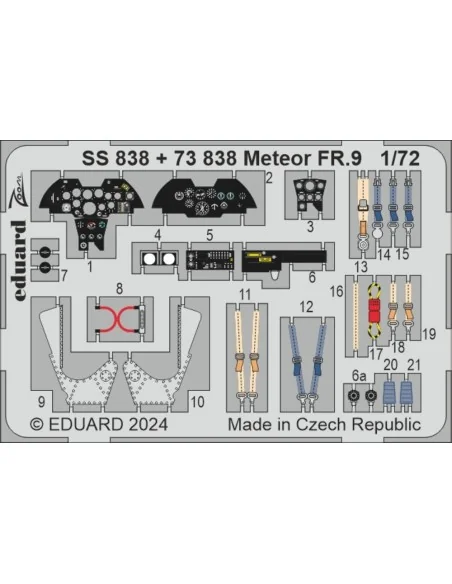 Meteor FR.9 AIRFIX, 1/72 - Eduard Accessories SS838