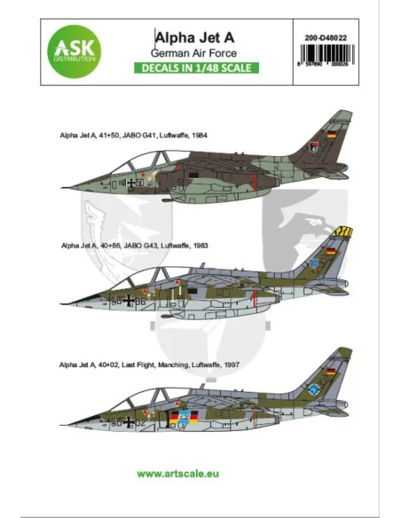 Alpha Jet A Germain Air Force - Bundeswehr, 1/48 - Art Scale Kit 20...