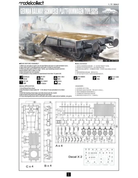 German Railway Schwerer Plattformwagen Type ssys 1+1 pack, 1/72 - M...