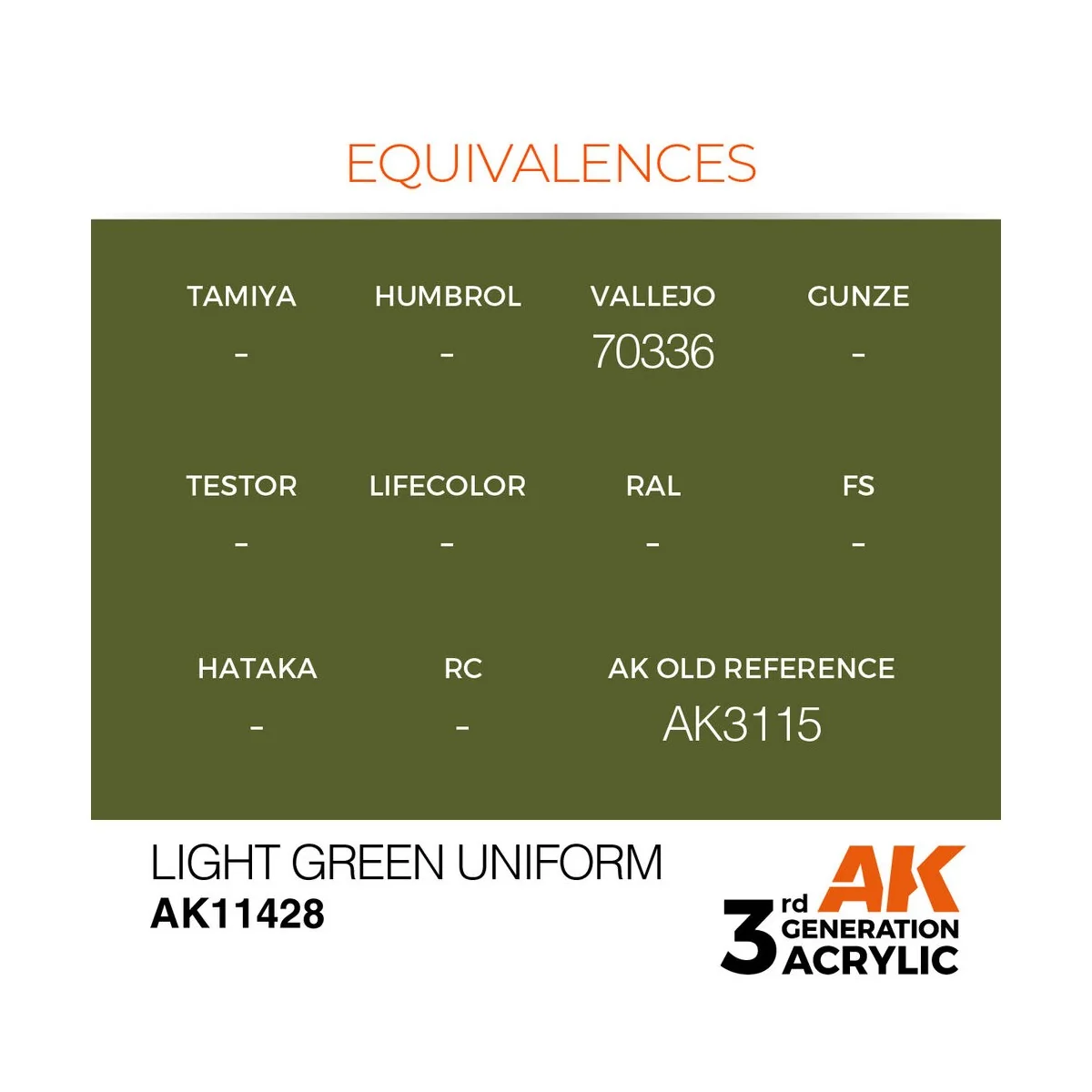 Light Green Uniform - AK Interactive AK11428 Light Green Uniform - AK Interactive AK11428