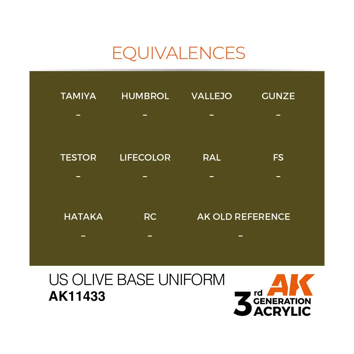 US Olive Base Uniform - AK Interactive AK11433