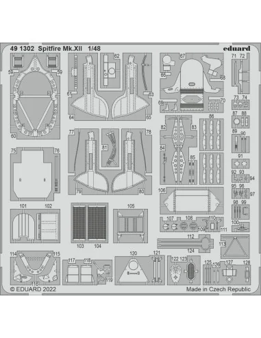 Spitfire Mk.XII for AIRFIX, 1/48 - Eduard Accessories 491302