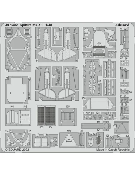 Spitfire Mk.XII for AIRFIX, 1/48 - Eduard Accessories 491302