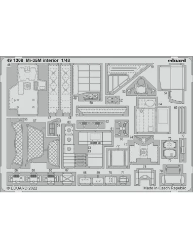 Mi-35M interior for ZVEZDA, 1/48 - Eduard Accessories 491308