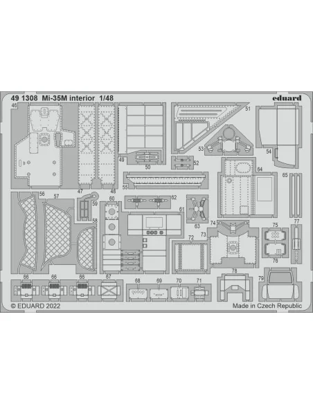 Mi-35M interior for ZVEZDA, 1/48 - Eduard Accessories 491308