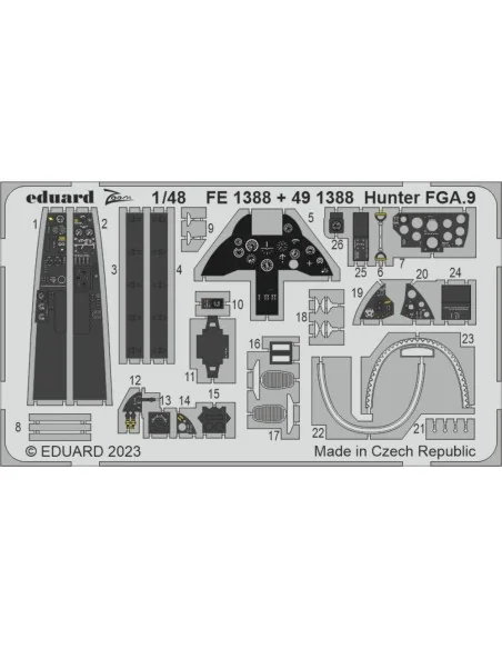 Hunter FGA.9 1/48 AIRFIX, 1/48 - Eduard Accessories 491388
